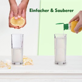 Auriselle 2 Pieces Lemon Squeezer Small Set BPA-Free Manual Citrus Juicer Manual Small and Portable for Oranges Lemons Citrus Fruits (Green)