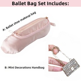 Ballet Slipper Zipper Pouch Ballerina Shoe Makeup Bag Ballet Dance Recital Gifts for Girls Dancer (Pink-BT-a)