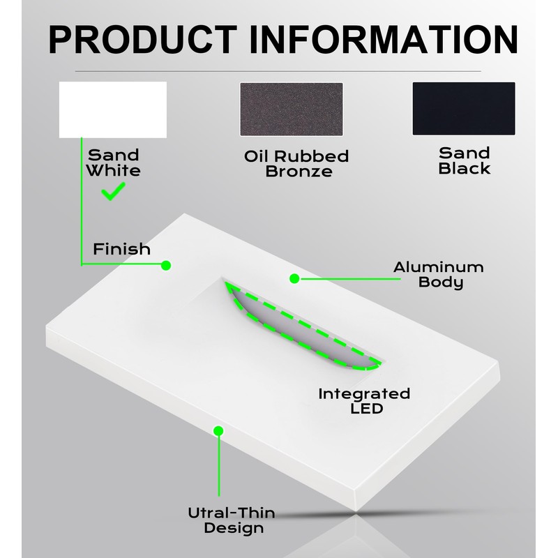 CLOUDY BAY 120V Dimmable LED Indoor Outdoor Step Light,3-Pack,3000K Warm