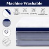 Seasonwood Extra Long Shower Curtains White and Blue Striped Shower