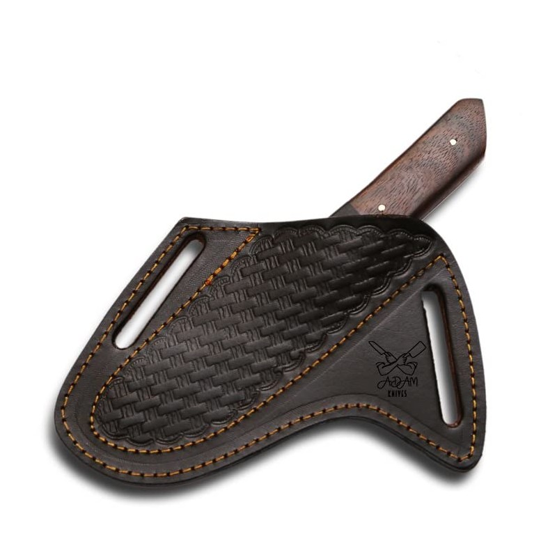 ADAM KNIVES Leather Knife Sheath For Belt - Slanted Pancake