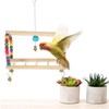 Sosoport Bird Swing Toy Wooden Bead Bridge Large Parrot Swing