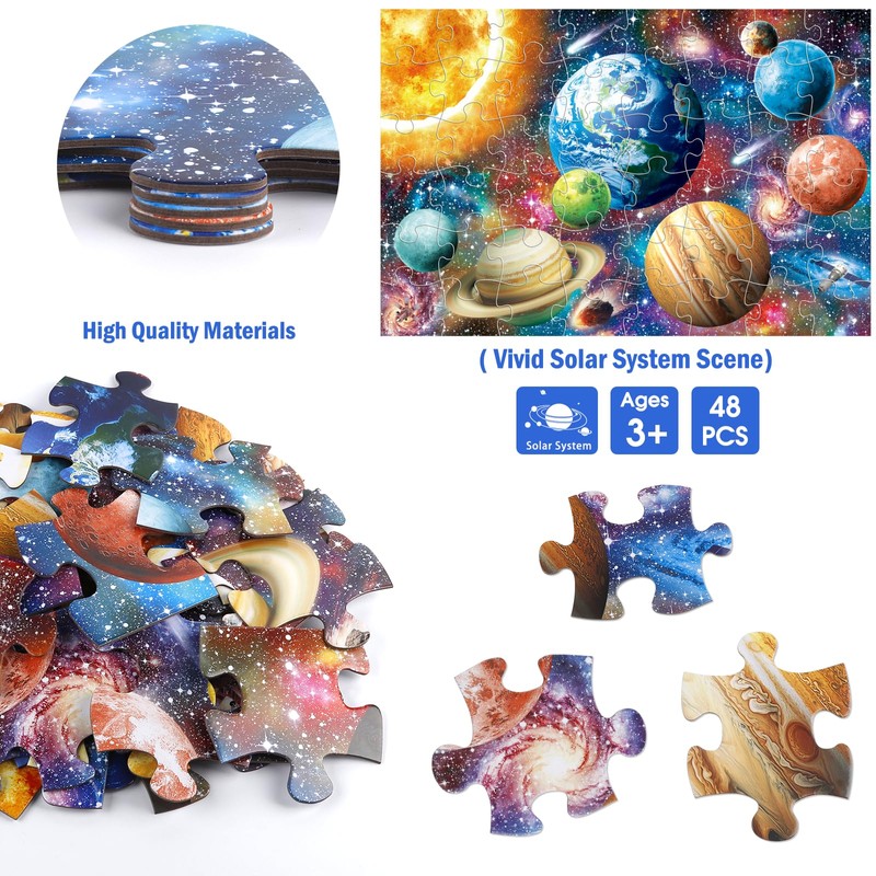 Jumbo Floor Puzzle for Kids,48 Piece Solar System Planet Large
