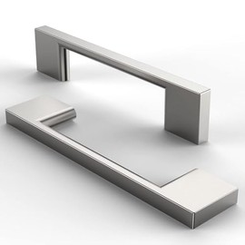 ELEBUILD Pack of 6, 128 mm, Brushed Nickel, Kitchen Handles, Modern Slim Kitchen Handles