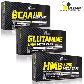 Olimp Sport Nutrition BCAA Amino Acids + GLUTAMINE Pills + HMB Supplements - Muscle Growth & Recovery - 90 Capsules
