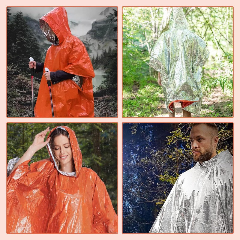 RICISUNG Aluminum Sheet, Survival Sheet, Aluminum Blanket, Heat Reflective, Poncho,