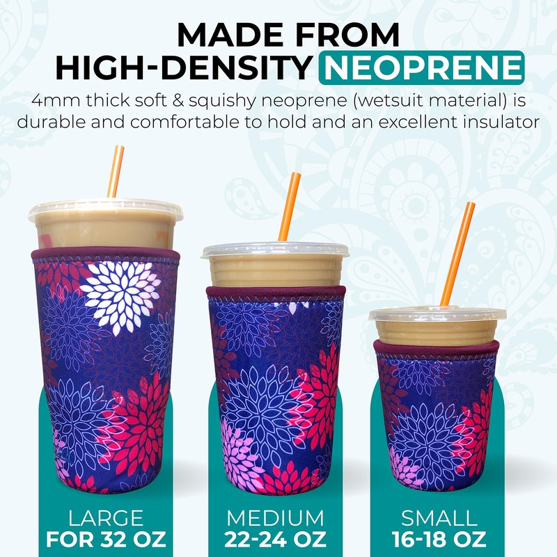 Koverz Iced Coffee Sleeve, Insulated Neoprene Cup Sleeve, Fits a