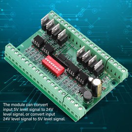 Akozon 8 Channel Level Converter NPN / PNP to NPN 5V/24V Square Wave Signal Converter Module Level Converter 10