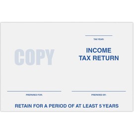 6 x 9 Tax Return Booklet Envelopes - 24lb. Bright White - Preprinted"Income Tax Return" and"Retain for A Period of at Least 5 Years" (500 Qty.) | Perfect for This Tax Season | 11874-TAX-500