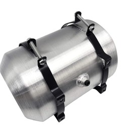 JSD 2.5 Gallons 12"x8" Aluminum Spun Round Fuel Cell Tank Gas Tank Center Fill 1/4" NPT For Go Cart
