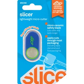 Slice Slicer Box Cutter | Ceramic Keychain Knife and Lightweight Micro Cutter | Lasts 11x Longer than Metal | Blue