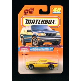 '68 MUSTANG COBRA JET * YELLOW * Classic Decades Series 5 MATCHBOX 1998 Basic Die-Cast Vehicle (#40 of 75)