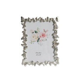 Xshelley 5 x 7 Inch Modern Simple Butterfly Metal Photo Frame, for Vertical and Horizontal Display on Tabletops, Home Decor (Silver)