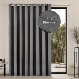 GRALI Cortinas Blackout Gris Oscuro, Cortina Grande para Sala Larga, Cortina Suave con Textura de Zigzag, Decoracion para Ventana, 254 x 241 cm, 1... 