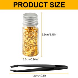 Lotsdonxia 4PCS Bottled Gold Leaf Fragments Nail Art Handmade Crafts Glitter Gold Foil Decoration Suitable for Drop Painting Makeup and Other Dress Up