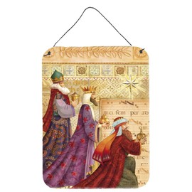 Caroline's Treasures APH7603DS1216 Christmas Three Wise Men Wall or Door Hanging Prints Aluminum Metal Sign Kitchen Wall Bar Bathroom Plaque Home Decor Front Door Plaque, 12x16, Multicolor