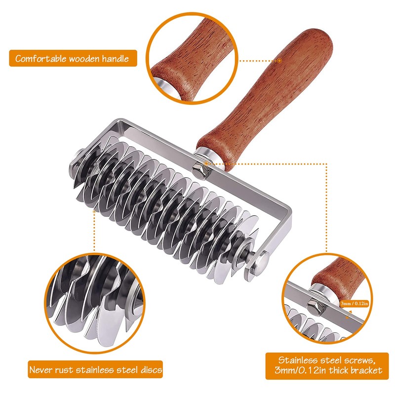 Stainless Steel Lattice Cutter and Roller - Baking Tool for