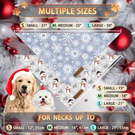 Oritasy Christmas Snowman Dog Bandanas, 2-Pack Triangle Reversible Snowflakes Pet Scarves, Premium Fabric, Bandana for All Boys Girls Dogs (Small, Style 3)