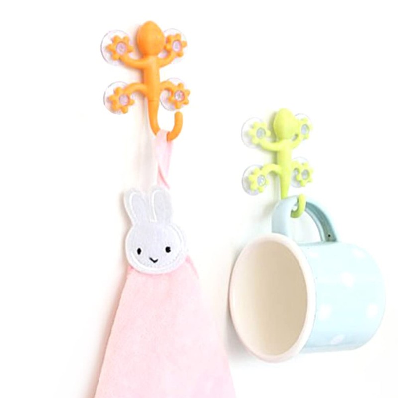 Gecko Hooks Powerful Four Suction Cups Hook Wall Hanger Decoration