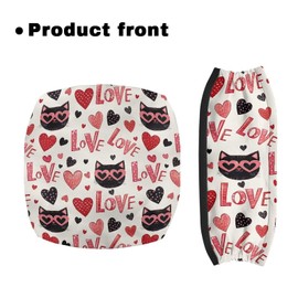ZOUTAIRONG Love Heart Rollator Walker Seat and Backrest Covers Cute Cats Stretchable Rollator Walker Seat and Backrest Covers, Easy to Install