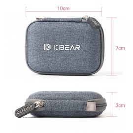 KBEAR Earphone Carrying Case -Portable Storage Box,Earpiece Accessory Bag,Resistant Heavy Pressure Shockproof Travel Electronics Organiser for Wireless Earbuds,In Ear Headphones
