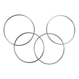 MilesMagic Magician's Set of 4 Close Up Chinese Linking Rings (4 Inch) Gimmick Locking Himber Stainless Steel Connecting Ring for Real Stage or Street Magic Tricks