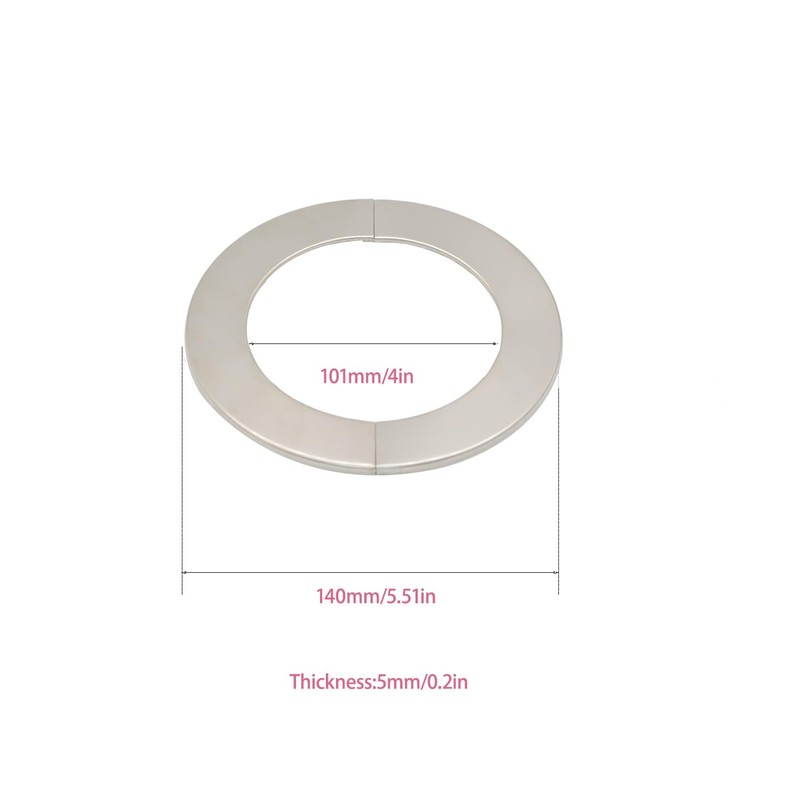 Wall Split Flange, Stainless Steel Round Escutcheon Plate for 4"/101mm