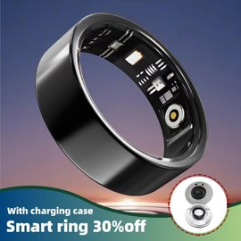 Smart Rings for Women Men,High Quality Fitness Tracker with Heart Rate, Blood Oxygen, Blood Pressure, Sleep Tracker, Step Tracker, No Subscription Fee, IP68 Waterproof Smart Fitness - Color: Silver, size: 12