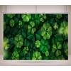 CORFOTO 5x3ft Fabric Green Clover Leaves Backdrop Green Shamrock Background