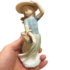 MTME Porcelain Figurines, Childhood, Memorabilia, Gifts, Sculpture Home Decor (Flower Girl)