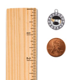 Inspired Silver - Hockey - Silver Dangle Earrings for Women - Circle Charm Earrings French Hook Drop with Cubic Zirconia - Women's Dangly Earrings Jewelry Gift