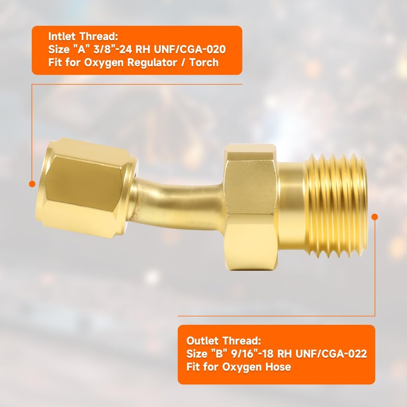 Acetylene Propane Hose Adaptors and Oxygen Hose Coupler Connect Size