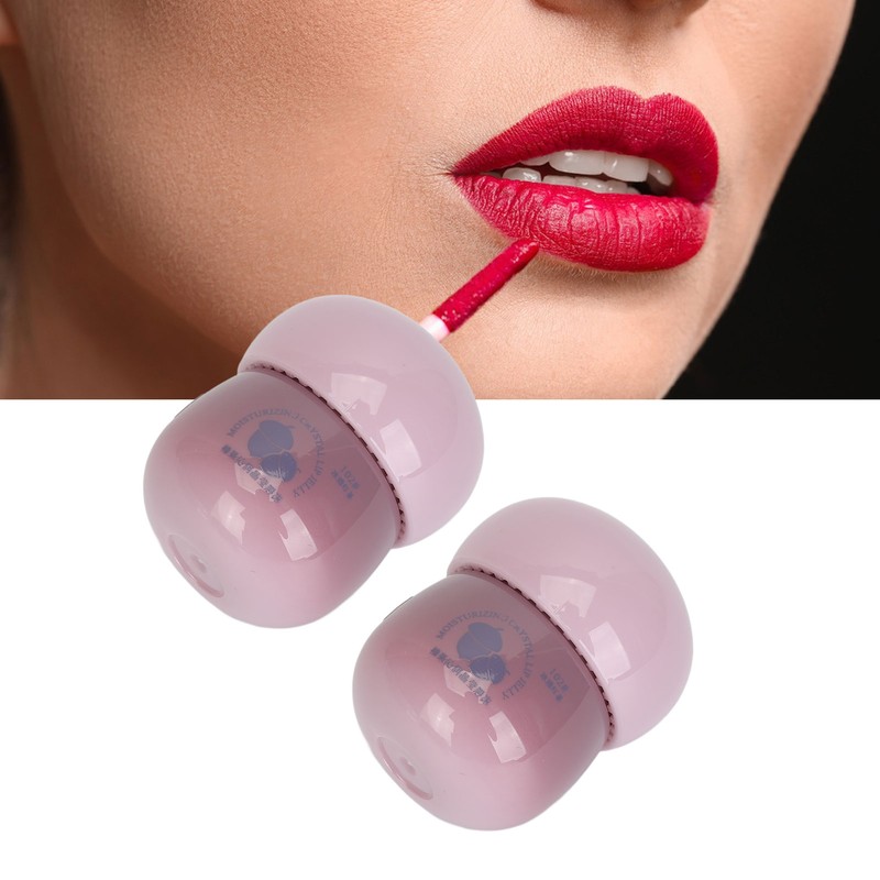 2pcs Matte Lip Gloss Hydrating Water Gloss Mushroom Shape Long