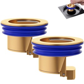 QruiLanTu 2 Pieces Shower Floor Drain Backflow Preventer Magnetic Levitation One Way Drain Valve Floor Drain Insert Drain Plug Brass Fast Drainage Shower，Suitable for Caliber 1.25"-1.65"(Brass)