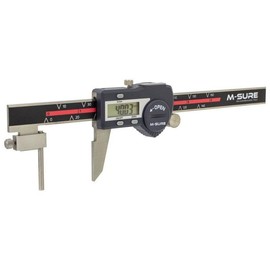 M-SURE MS-245-150 Precision Digital Caliper Tube Wall 0-150mm (0-6") with Curved Jaw - Hardened Stainless Steel Measuring Micrometer