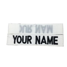 Custom Uniform Embroidered Military Name Tape, Army Air Force Marine Military Name Tapes, Without (sew-on) or with Fastener (White, Without Fastener)