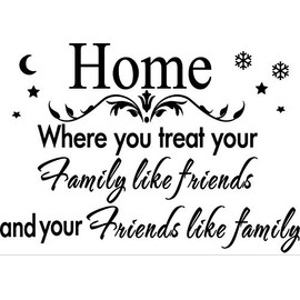 Wall Decals Home Where You Treat Your Family Like Friends Wall Decal Quote Home Decor Art Quote Decals Wall Art Stickers Decal