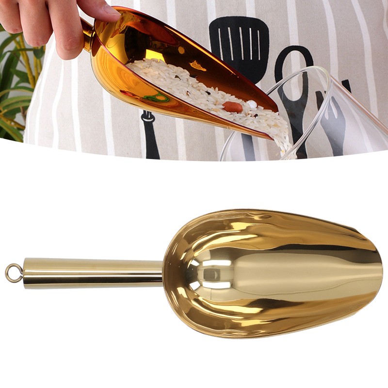 Ice Scooper Stainless Steel U Shaped Sturdy Food Grade Ice
