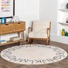 nuLOOM Kids Washable Round Alphabet Rug, 4' Round, Grey