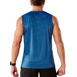 TACVASEN Men's Tank Top Muscle Dry Fit Athletic Bodybuilding Sleeveless Shirt Workout Performance Undershirt Medium Blue S