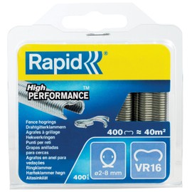 Rapid High Performance Galvanised Fence Hog Rings, VR16, 2-8 mm, 40108796 - 400 Pieces
