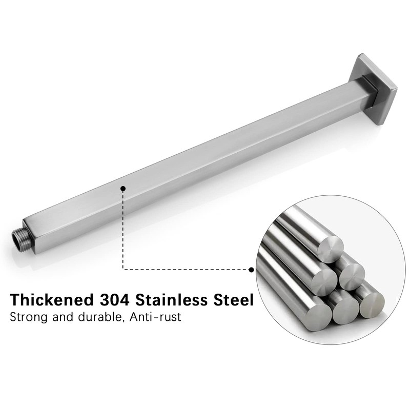 Anpean 16 Inch Square Ceiling Mounted Shower Arm and Flange