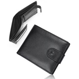 IAWINI Men's Bi-Fold Wallet, Genuine Leather, Large Capacity, Popular, Brand, Easy to Use, Box-Shaped Coin Purse, Thin, Made by Top Artisans, Men's Wallet, Gift Box, Present, Father's Day, Money