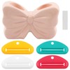 Pink Bow Toothbrush Holder,2‑Slot Ceramic Cute Girly Bathroom Decor