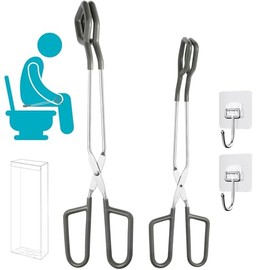 Toilet Aids for Wiping Bottom 2 Pack Self Wipe Assist Long Short Handle,Butt Wiper Tool with Boxes for Garage Storage,Daily Living Toilet Tissue aids for Women,Men,Disability and Elderly