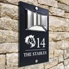 Custom Signs Solar Illuminated Modern Anthracite House Number Sign 24cm