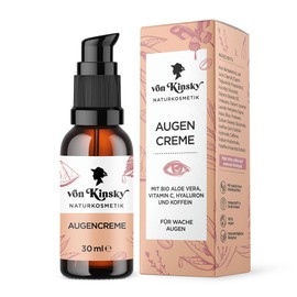 von Kinsky® Organic Eye Cream - 30 ml Anti-Ageing Eye Care Against Wrinkles and Dark Circles - With Organic Aloe Vera, Vitamin C, Hyaluronic & Caffeine - Natural Cosmetics Made in Germany