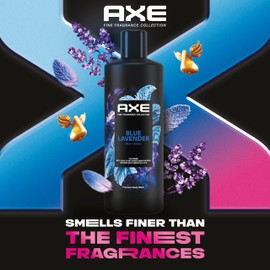 AXE Fine Fragrance Collection Body Wash For Men Blue Lavender 12h Refreshing Scent Shower Gel Infused with Lavender, Mint, and Amber Essential Oils 18 oz