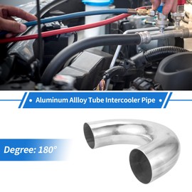 TUCKBOLD 89mm/3.5"OD 180 Degree U Bend 6061 Aluminum Alloy Tube Intercooler Air Intake Connection Hose Double Flat Head 150mm 5.9" 1mm 0.04"