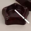 Wood Pattern Square Plastic Ashtray Tabletop 4ea